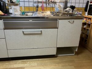 京都キッチン取付け隊　シンク下食洗機リフォーム　施工前